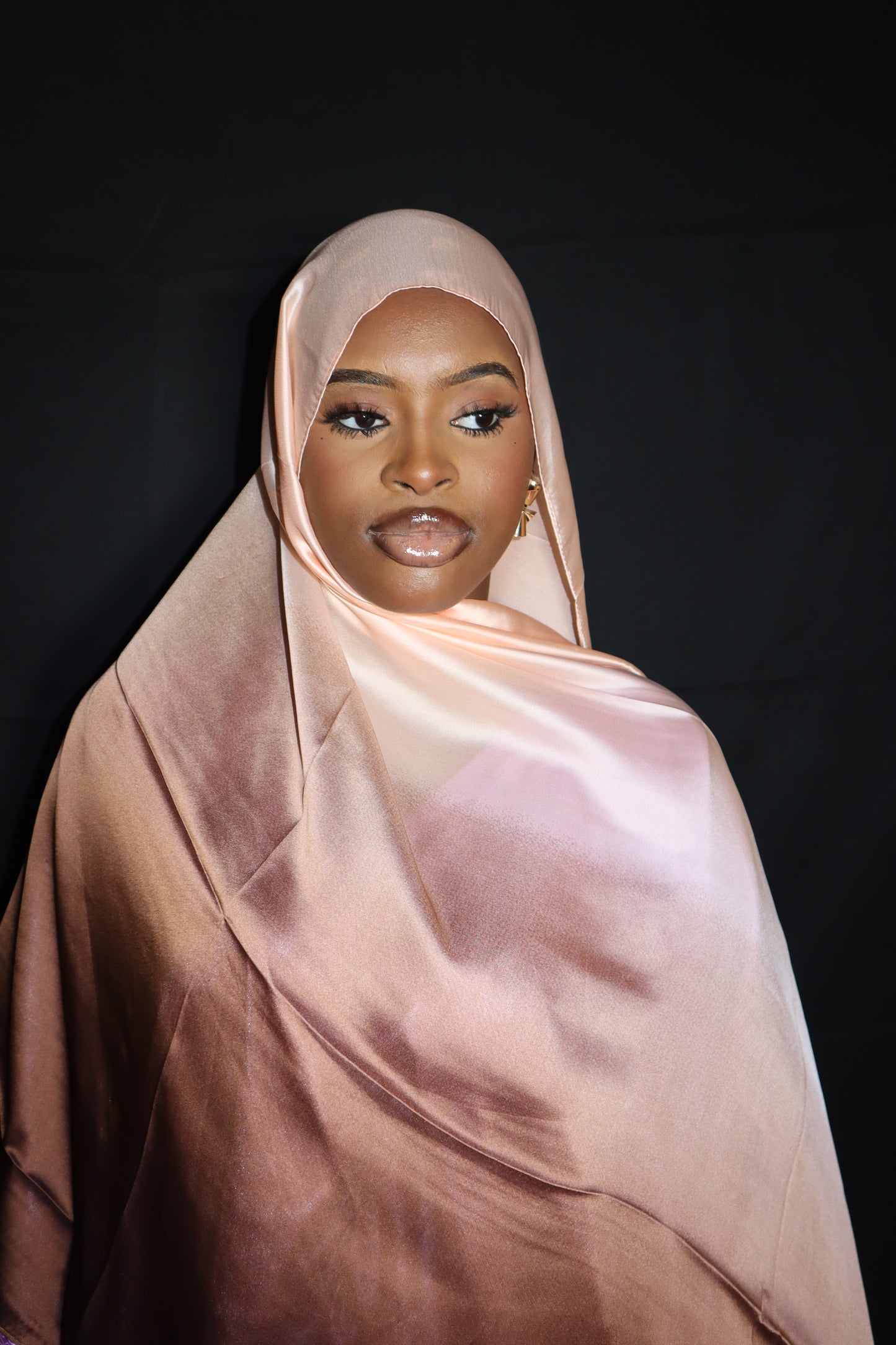2FACED SILK OMBRE BROWN AND PINK HIJAB